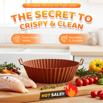 6-Piece Silicone Air Fryer Baking Tray Set – Non-Stick, Reusable & Easy to Clean