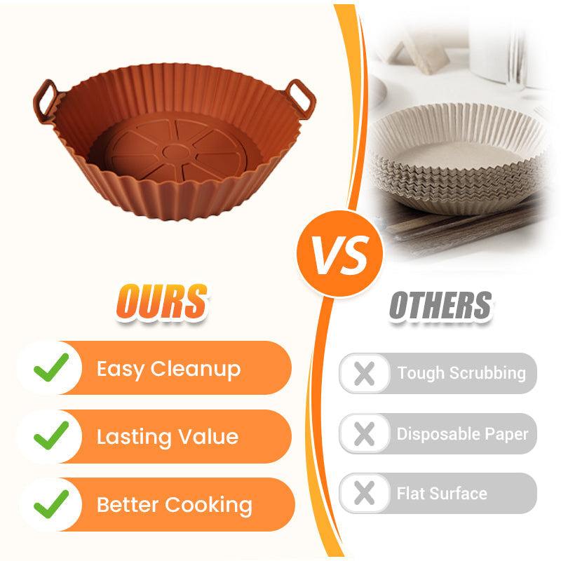 Reusable silicone liner compared with disposable paper liners