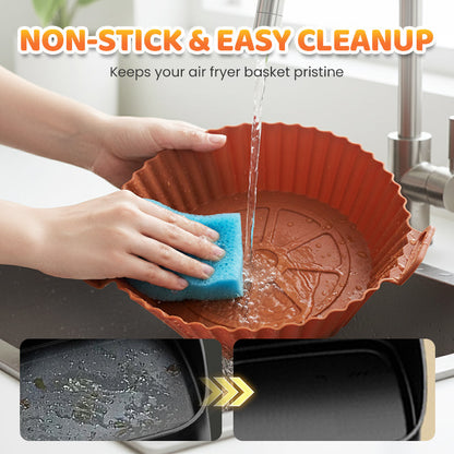 6-Piece Silicone Air Fryer Baking Tray Set – Non-Stick, Reusable & Easy to Clean
