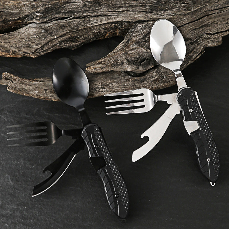 🏕️Must-have for outdoor trips 🍴🥄4-In-1 Outdoor Folding Multifunctional Tableware