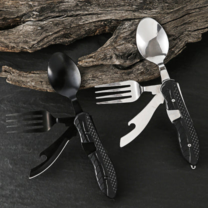 🏕️Must-have for outdoor trips 🍴🥄4-In-1 Outdoor Folding Multifunctional Tableware
