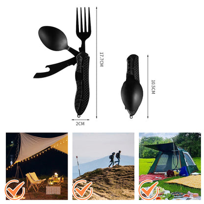 🏕️Must-have for outdoor trips 🍴🥄4-In-1 Outdoor Folding Multifunctional Tableware