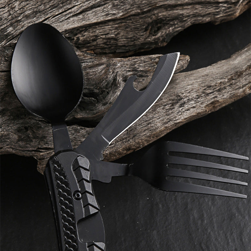 🏕️Must-have for outdoor trips 🍴🥄4-In-1 Outdoor Folding Multifunctional Tableware