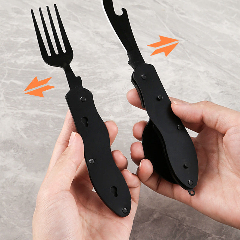 🏕️Must-have for outdoor trips 🍴🥄4-In-1 Outdoor Folding Multifunctional Tableware