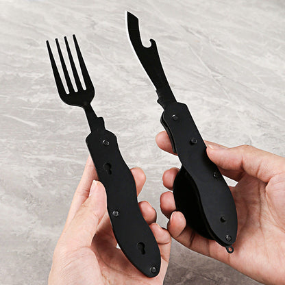 🏕️Must-have for outdoor trips 🍴🥄4-In-1 Outdoor Folding Multifunctional Tableware