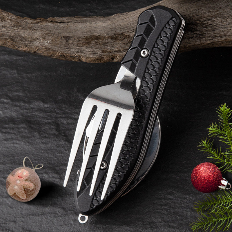 🏕️Must-have for outdoor trips 🍴🥄4-In-1 Outdoor Folding Multifunctional Tableware