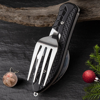 🏕️Must-have for outdoor trips 🍴🥄4-In-1 Outdoor Folding Multifunctional Tableware