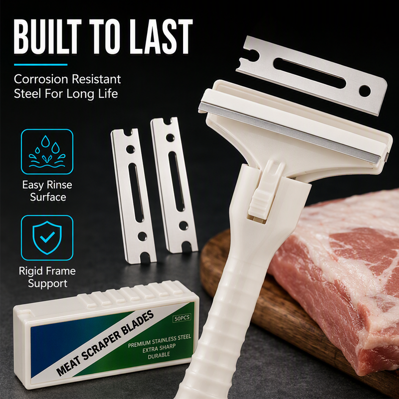 Stainless Steel Meat Scraper – Easy Fat & Fascia Removal Tool for Beef & Pork 🔪✨