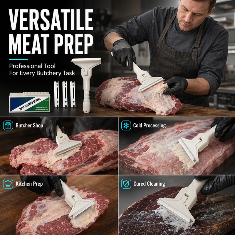 Stainless Steel Meat Scraper – Easy Fat & Fascia Removal Tool for Beef & Pork 🔪✨