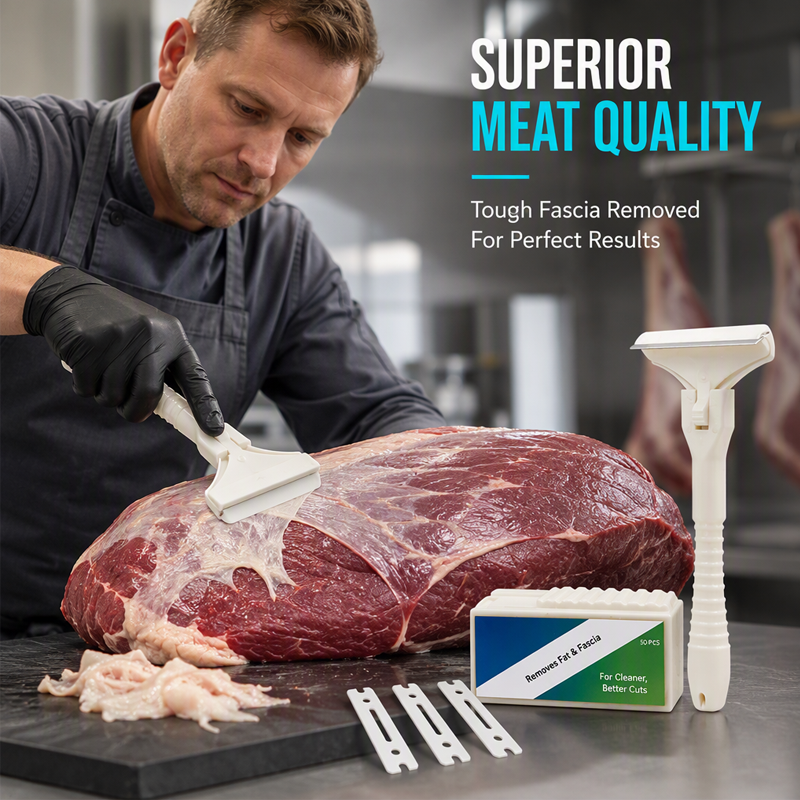 Stainless Steel Meat Scraper – Easy Fat & Fascia Removal Tool for Beef & Pork 🔪✨