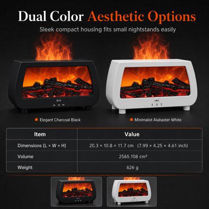 💨 Fireplace Flame Humidifier – Aromatherapy Diffuser, Music Sync Light & Whisper Quiet
