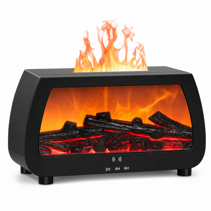 💨 Fireplace Flame Humidifier – Aromatherapy Diffuser, Music Sync Light & Whisper Quiet